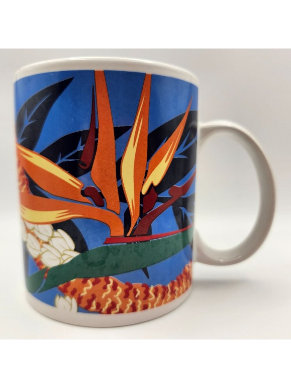 Hilo Hattie Hawaiian Bird Of Paradise Lei Floral Ceramic Mug 12oz